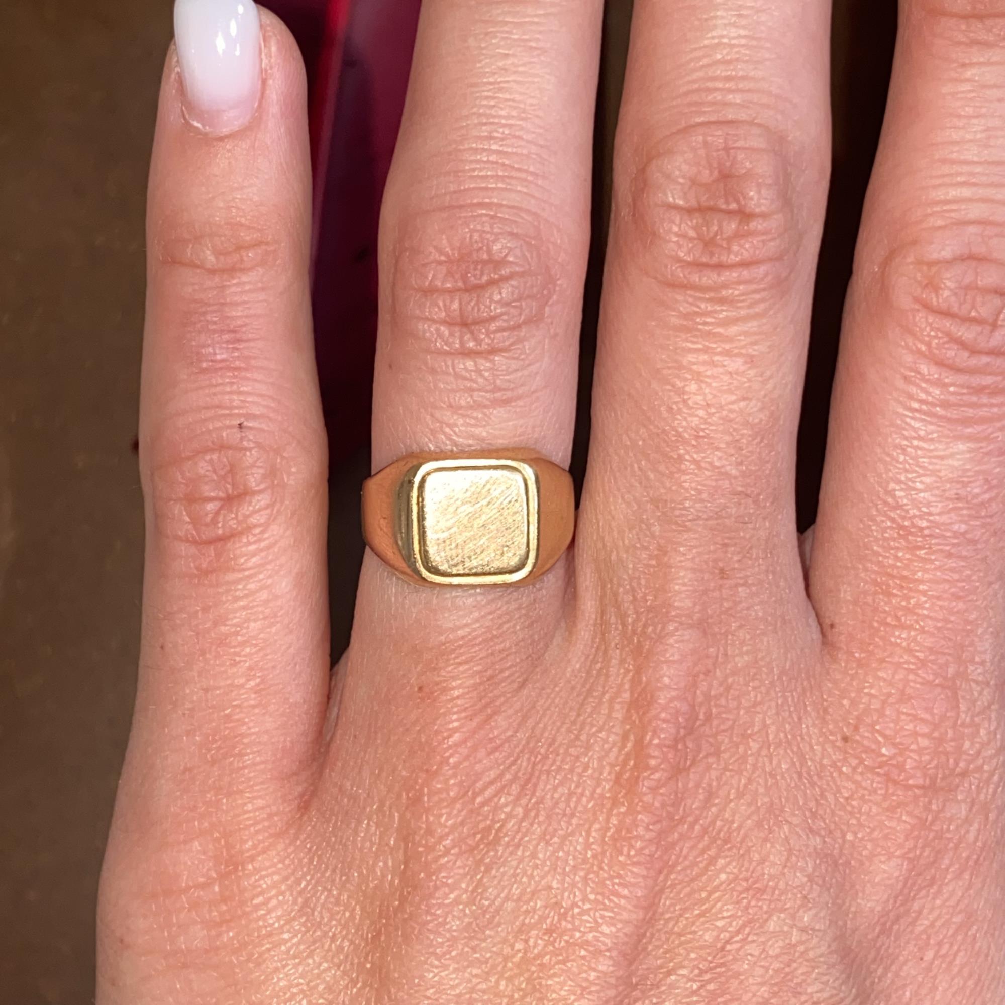 Anello vintage chevalier in oro 18kt