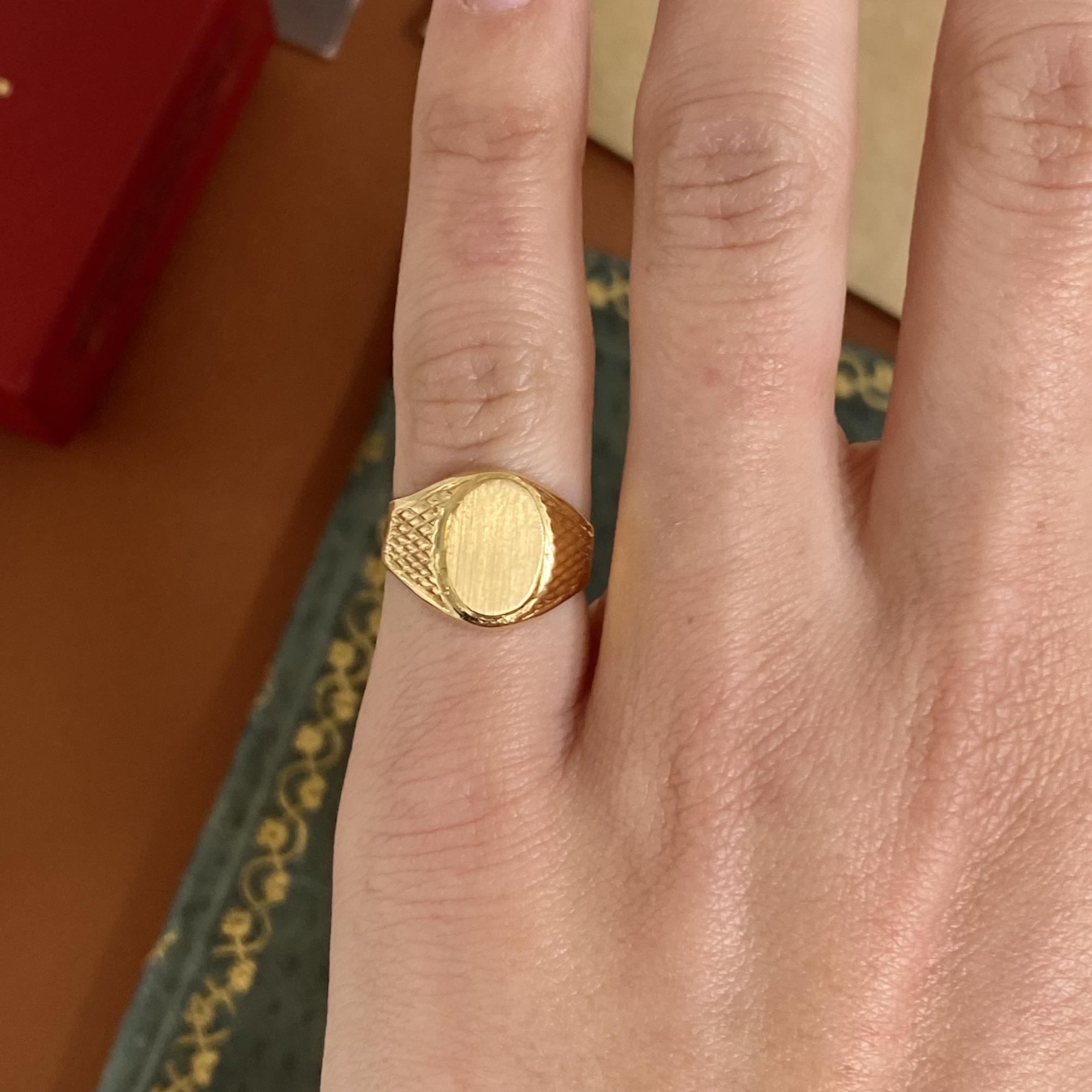 Anello vintage chevalier in oro 18kt