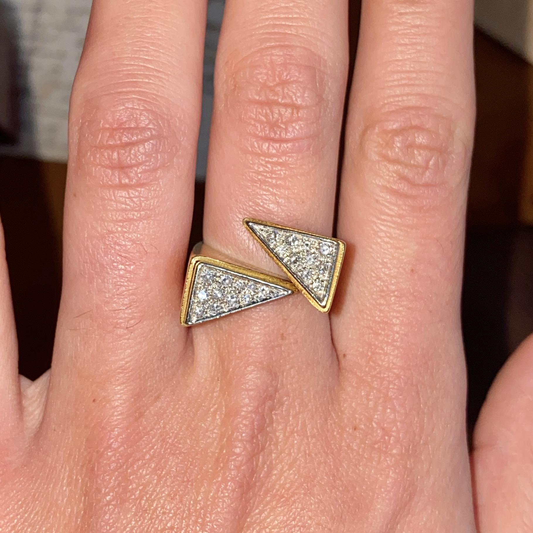 Anello vintage in oro 18kt con diamanti ct 0,40 ca.