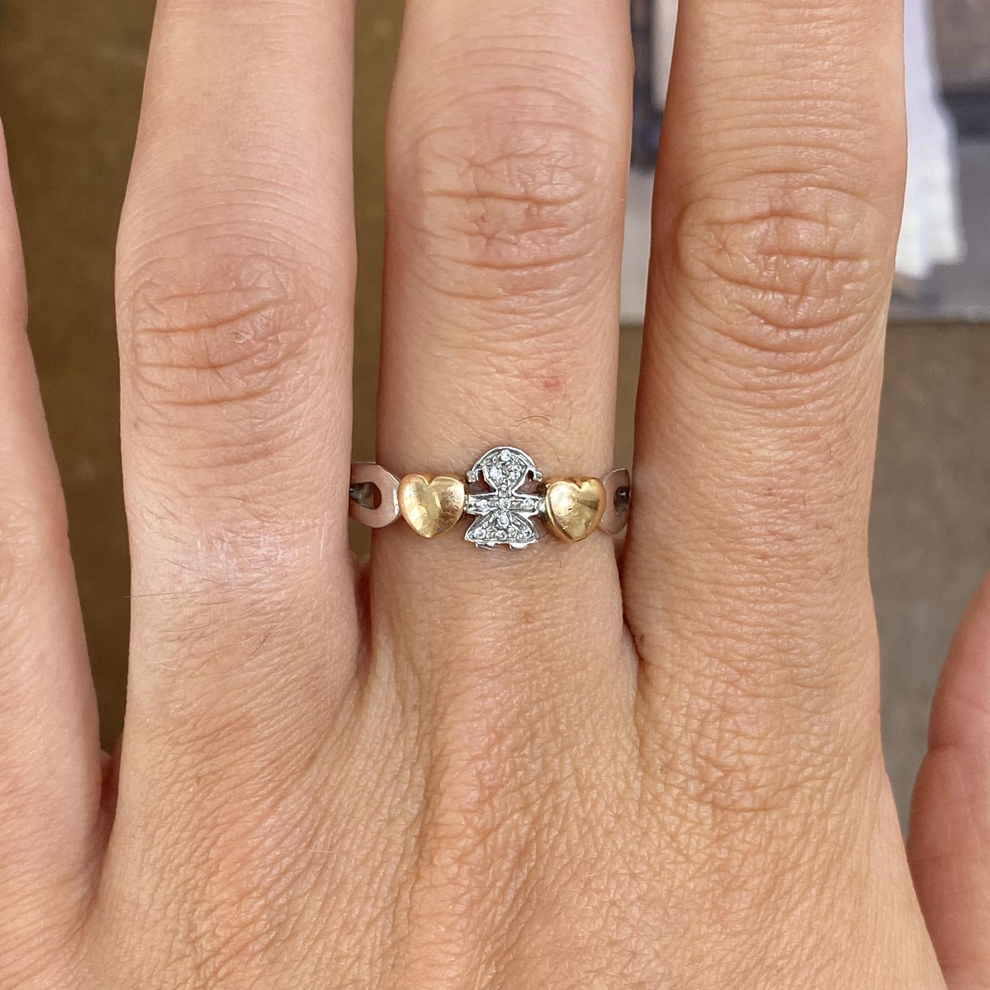 Anello vintage in oro 18kt firmato   le Bebé  con diamanti ct 0,06 ca.