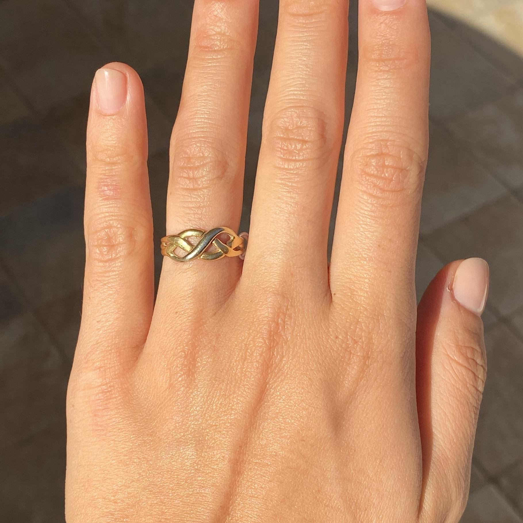 Anello vintage in oro 18kt intrecciato