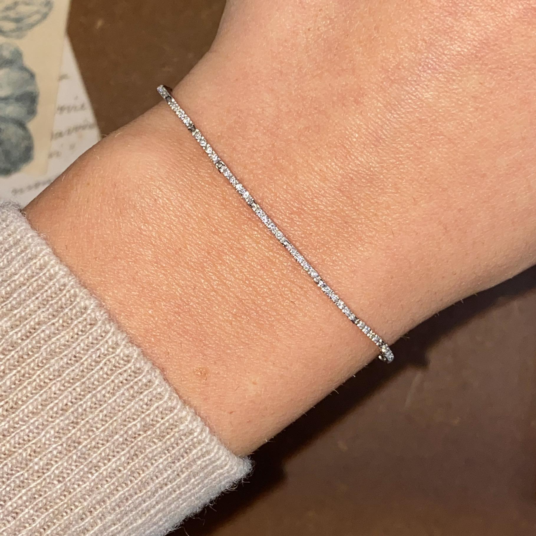 Bracciale tennis in oro 18kt con diamanti di taglio brillante ct 0,85 ca.