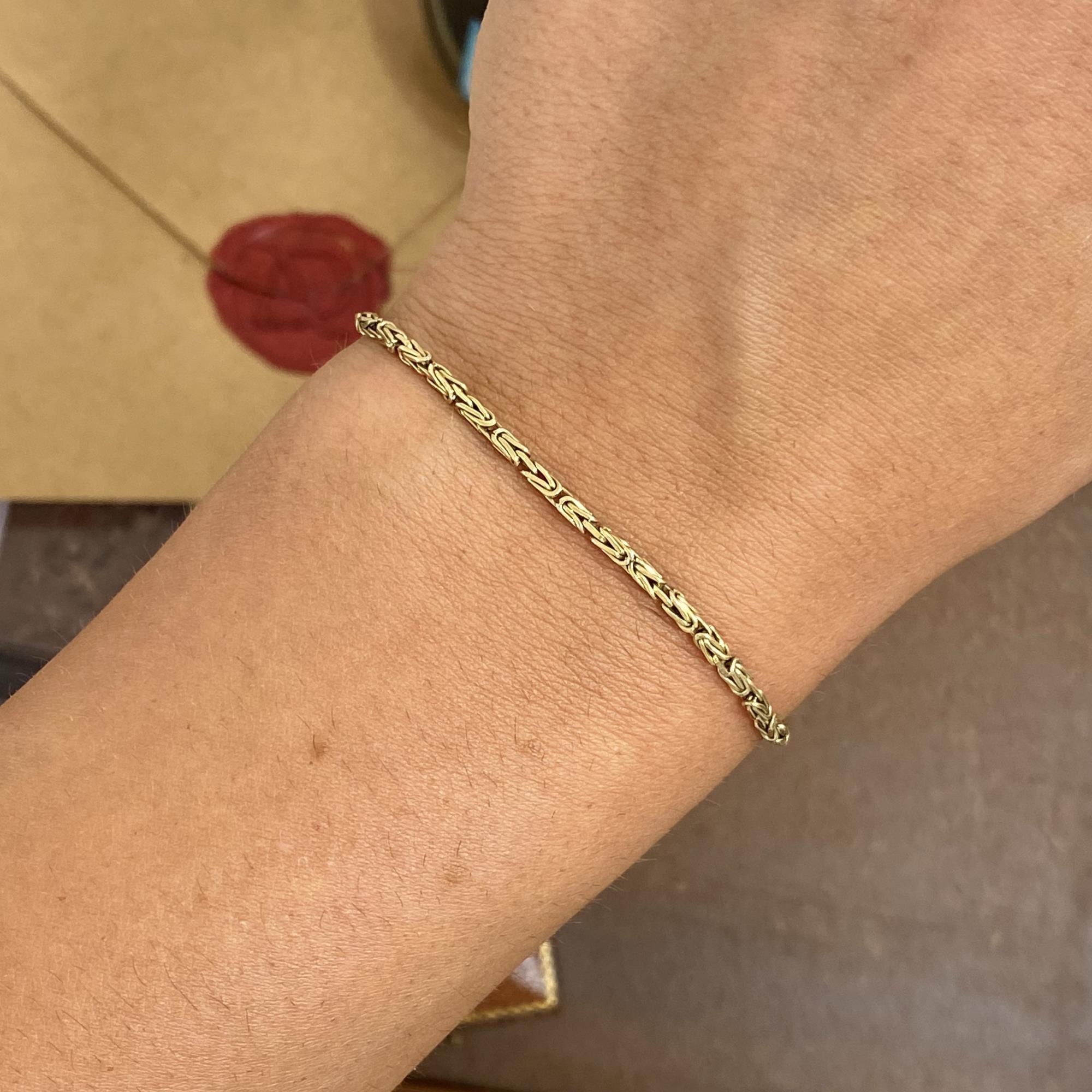 Bracciale vintage in oro 18kt maglia bizantina