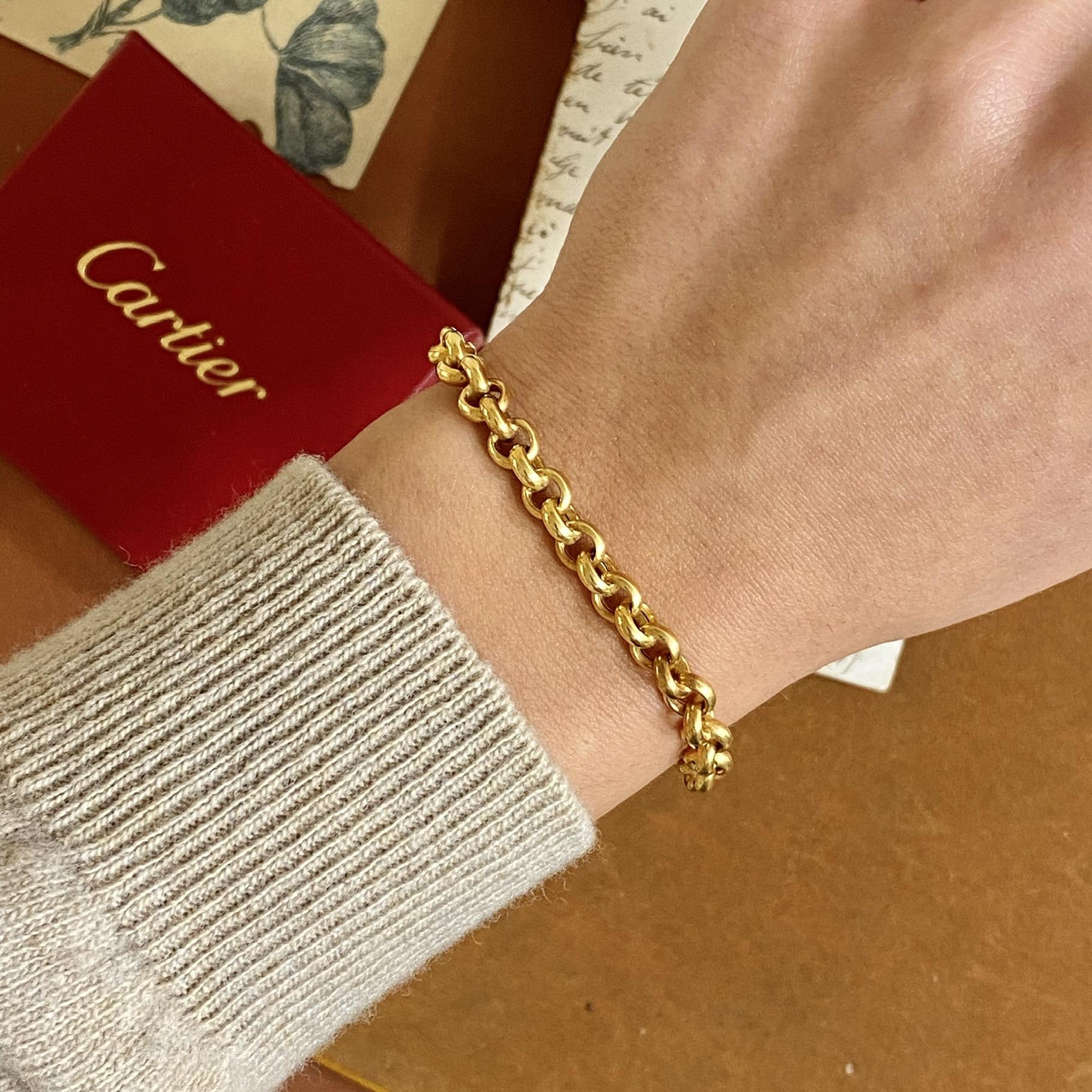 Bracciale vintage in oro 18kt maglia rolò