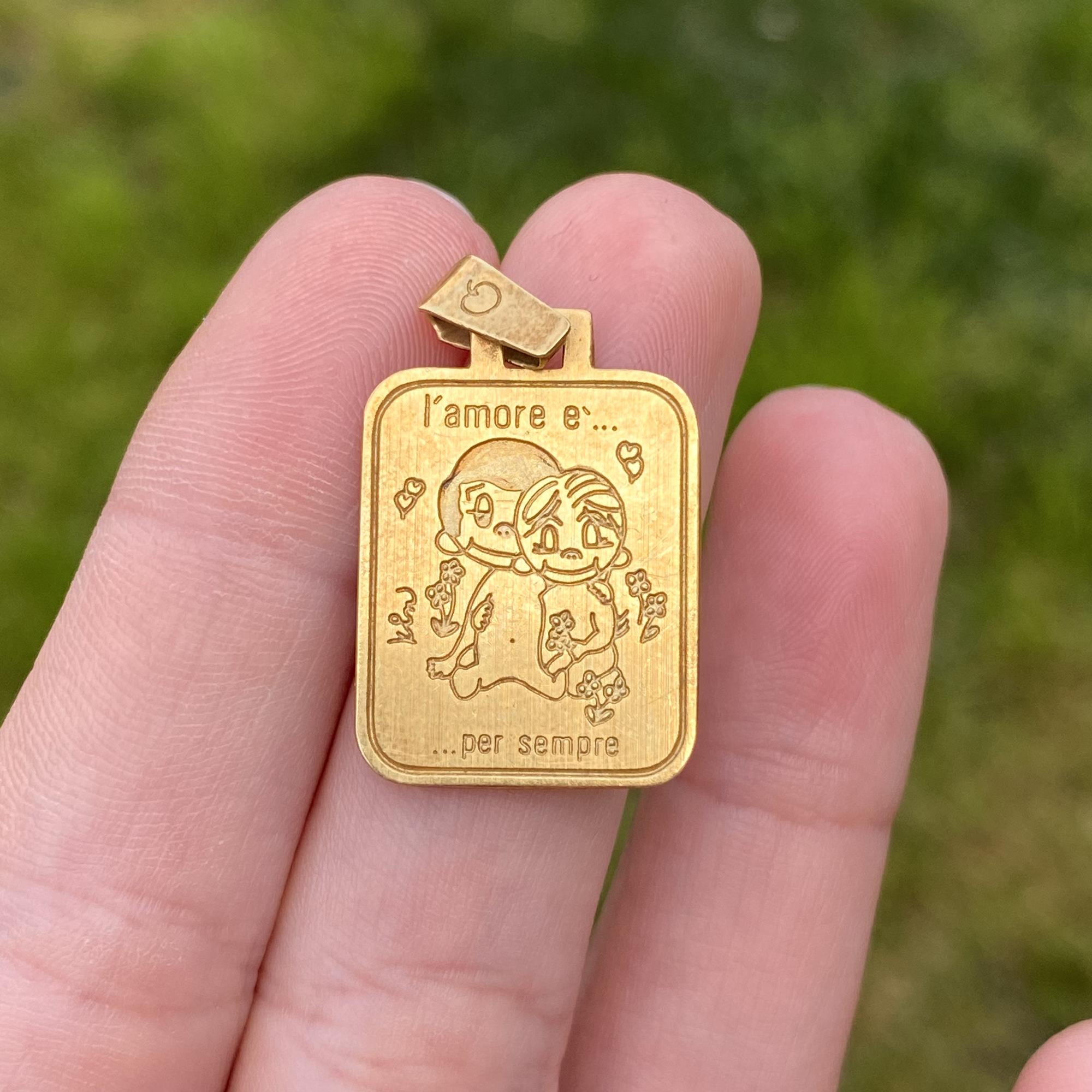 Ciondolo dell amore vintage in oro 18kt   L amore è per sempre  