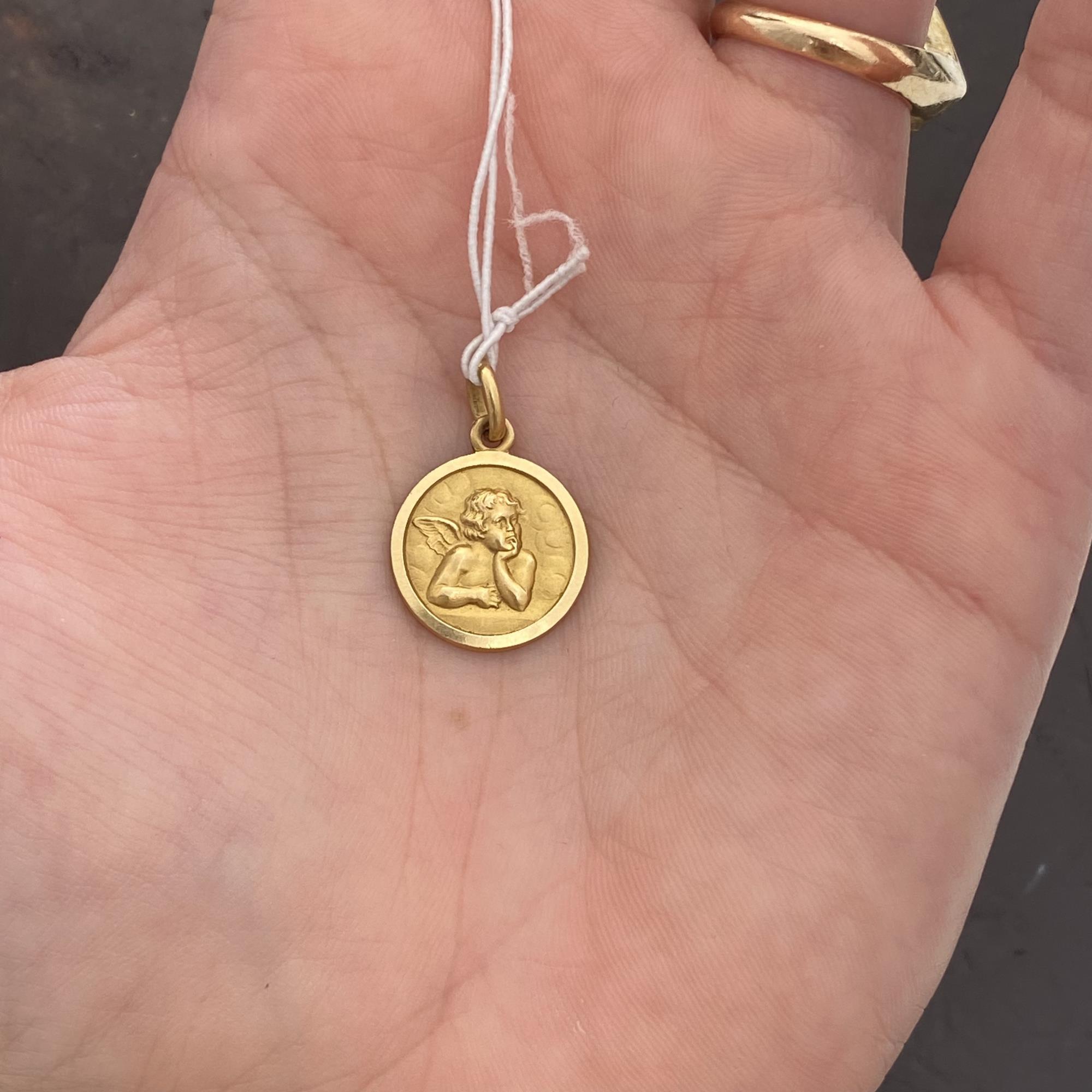 Ciondolo vintage angioletto in oro 18kt