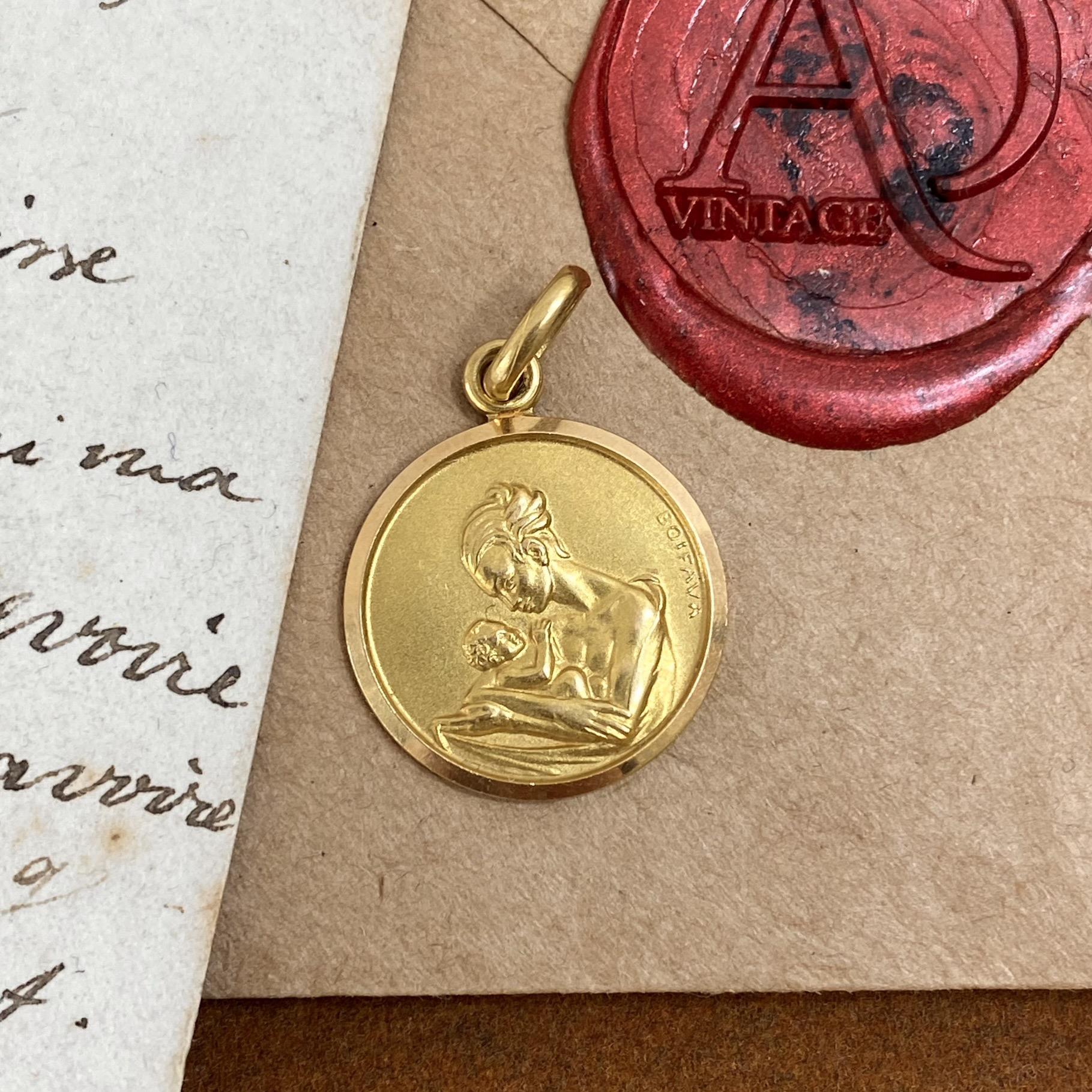 Ciondolo vintage in oro 18kt   Mamma sei tu la vita  