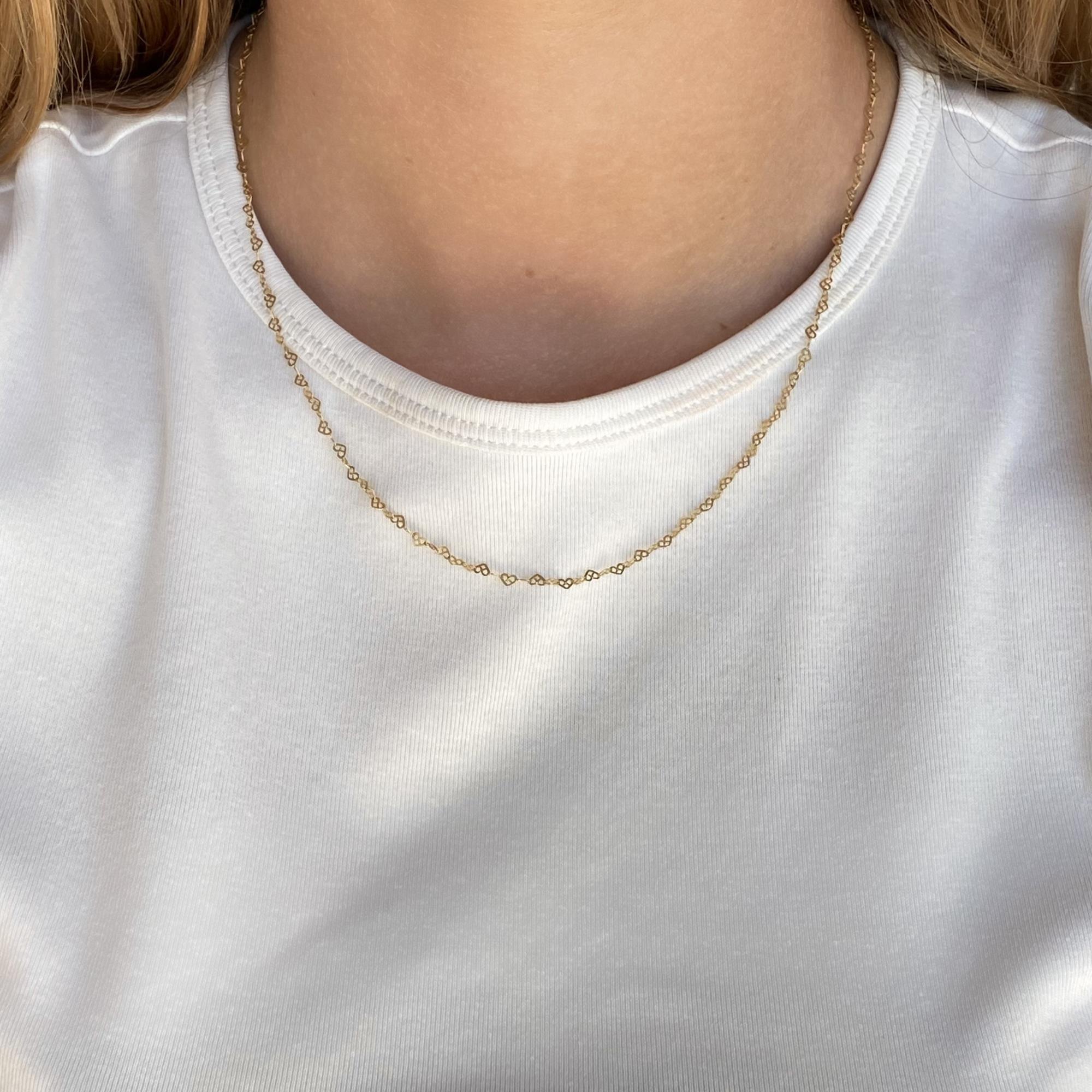 Collana vintage in oro 18kt maglia cuore