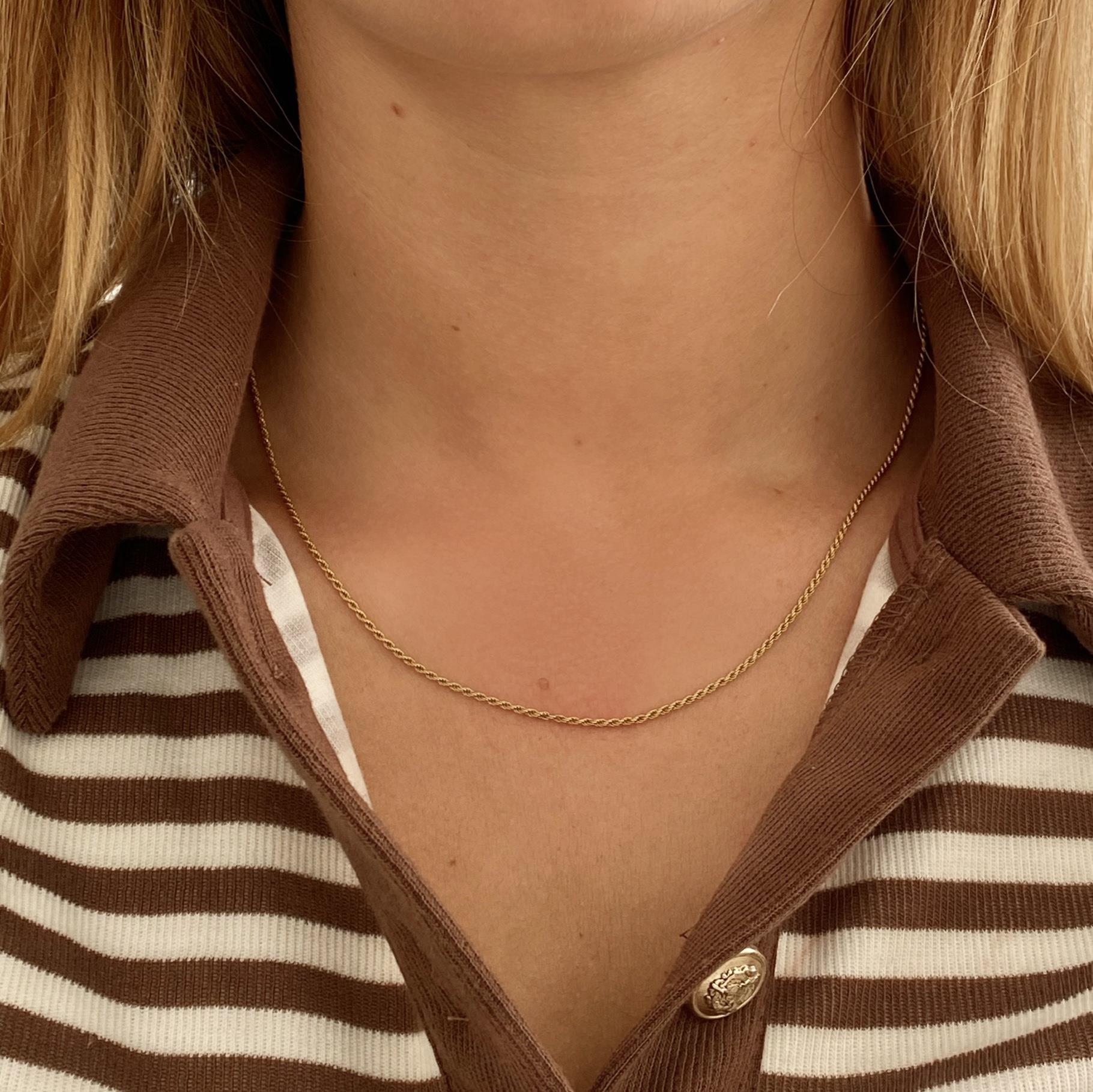 Collana vintage in oro 18kt maglia torchon