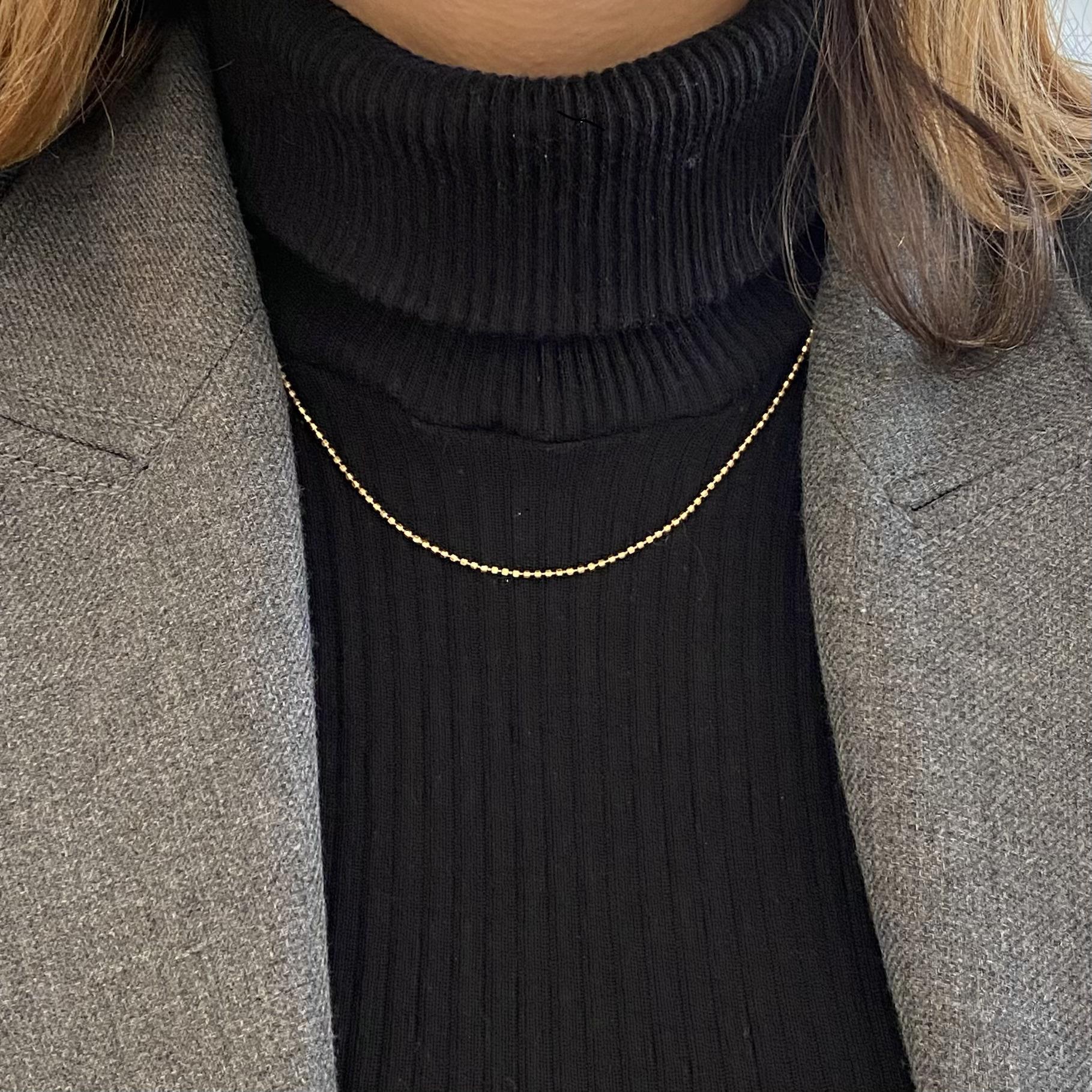 Collana vintage maglia a palline in oro 18kt