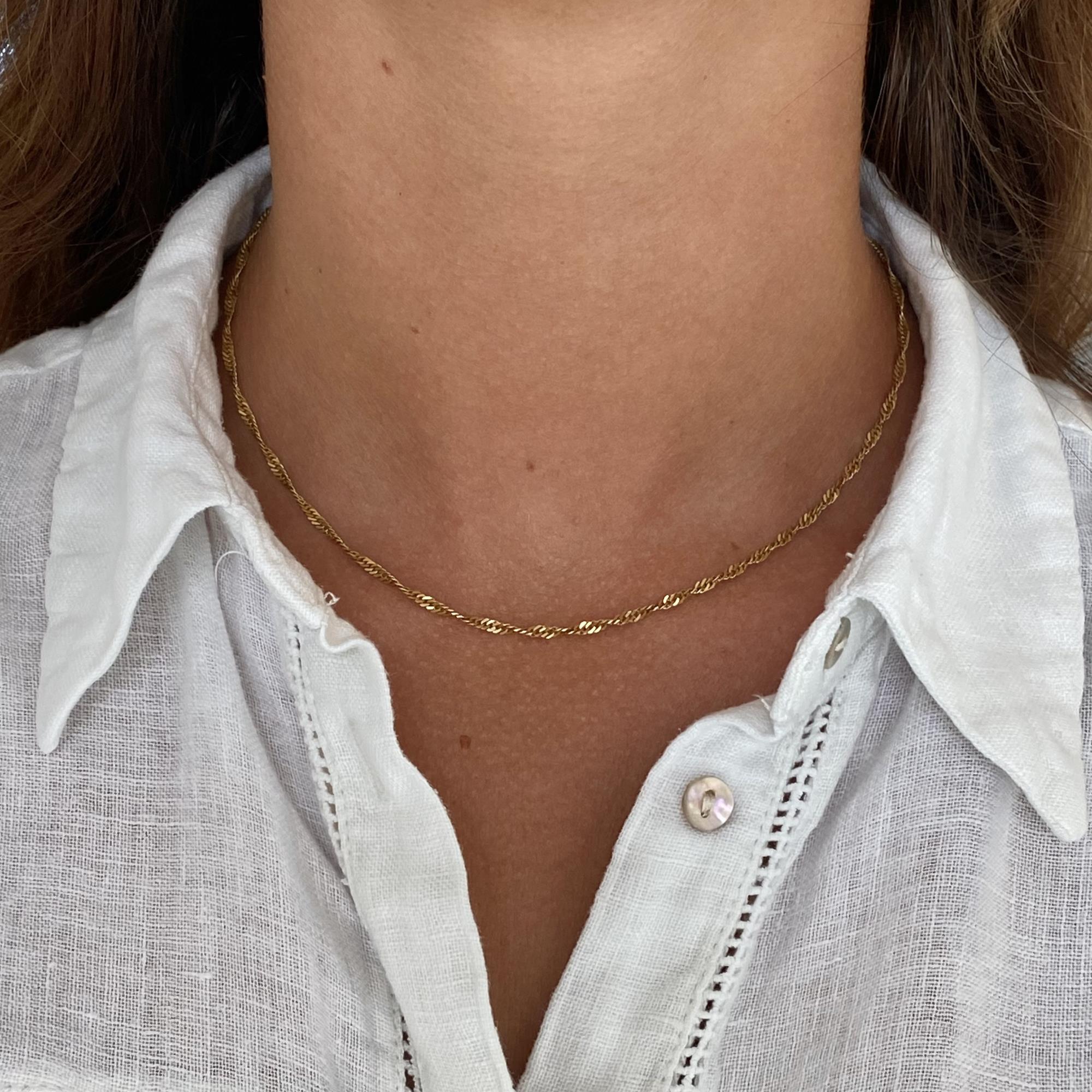Girocollo vintage in oro 18kt maglia torchon