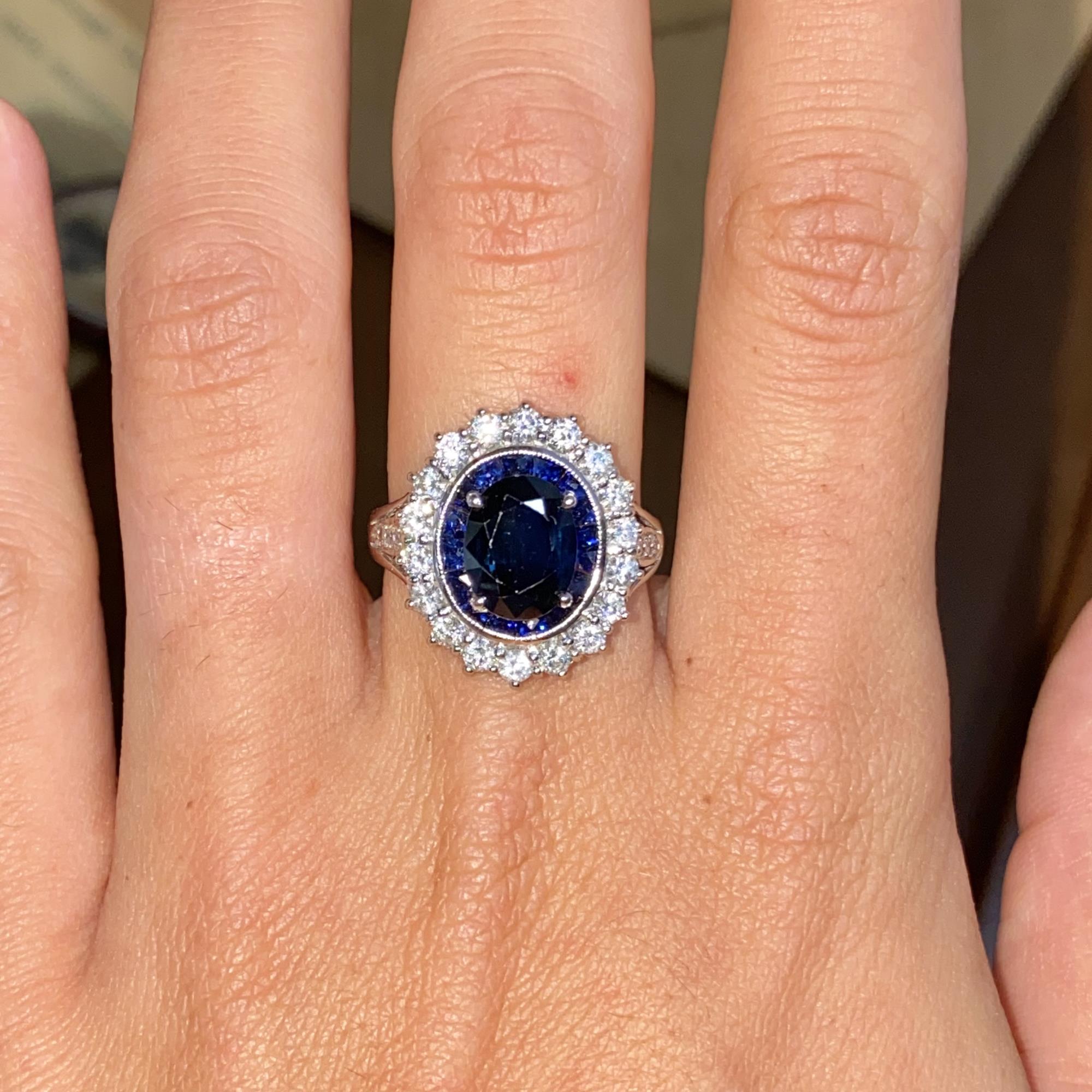 Margherita in oro 18kt con zaffiri ct 3,80 ca. e diamanti ct 1,40 ca.