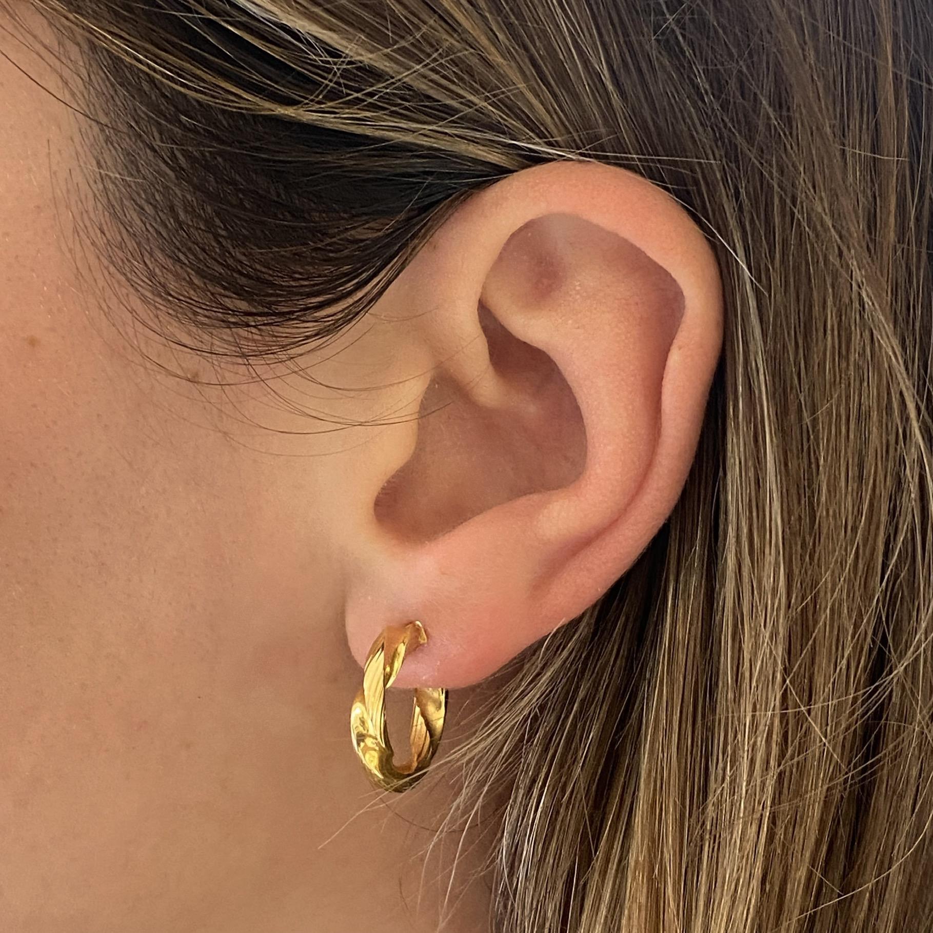 Orecchini vintage cerchietti torchon in oro 18kt