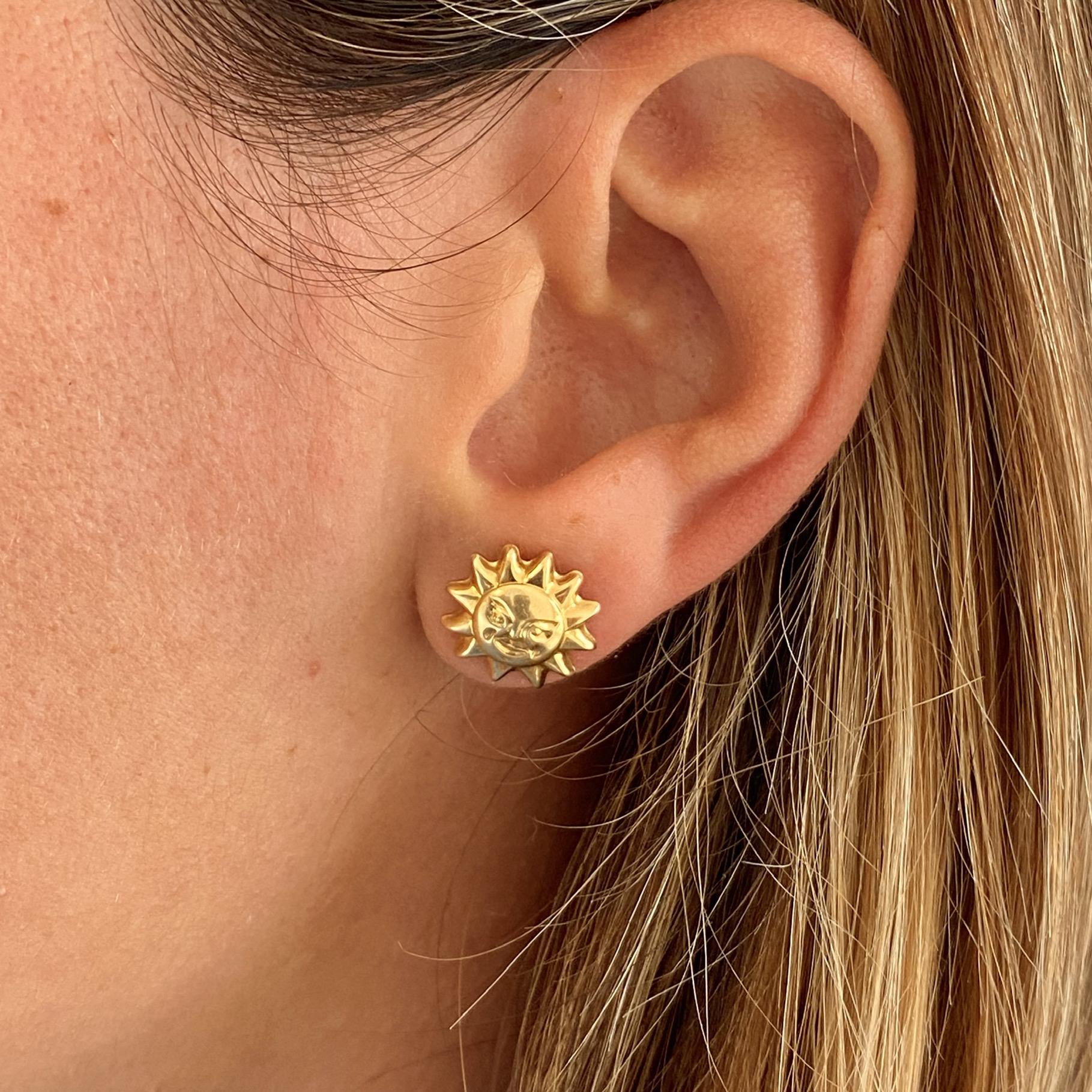 Orecchini vintage sole in oro 18kt