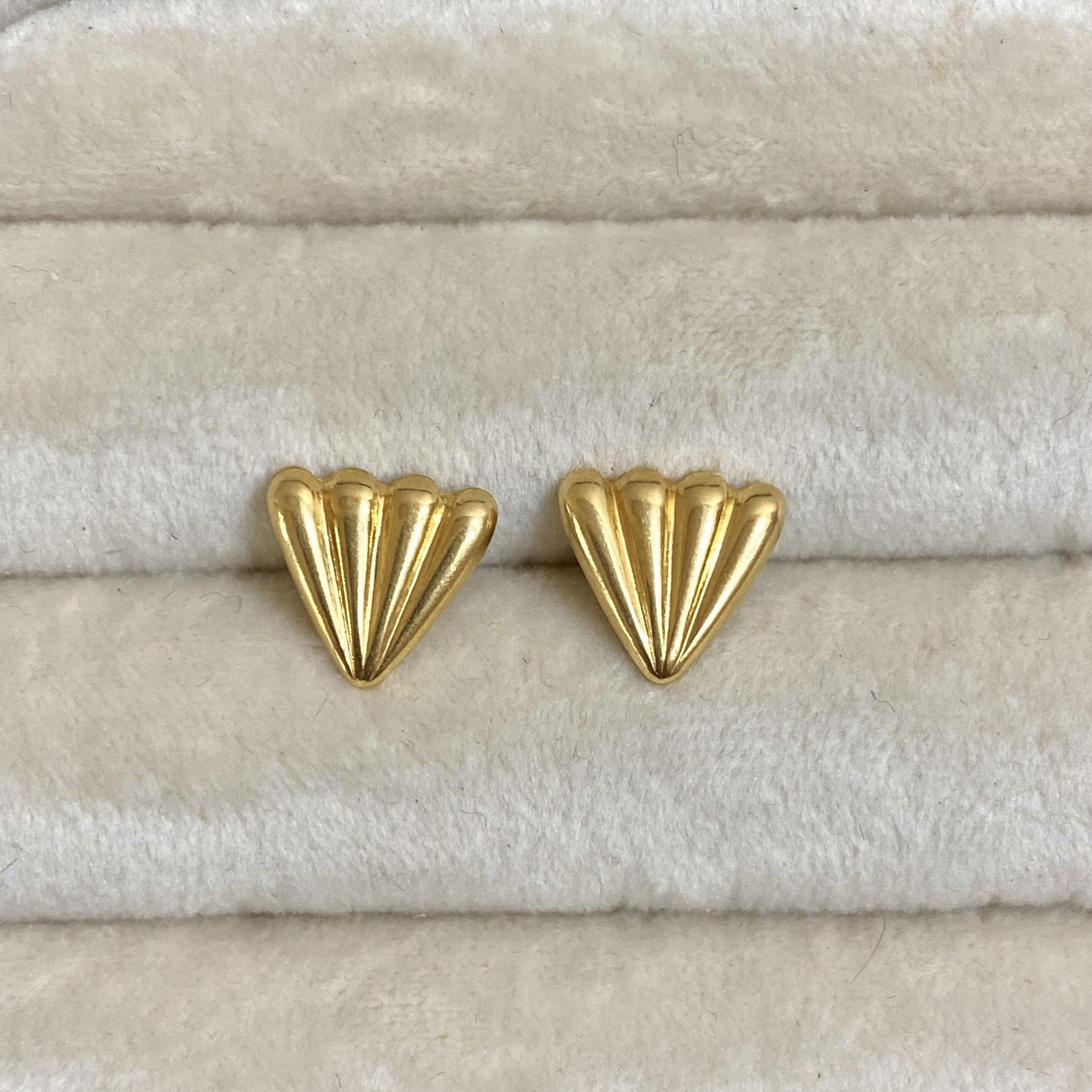Orecchini vintage ventaglio in oro 18kt