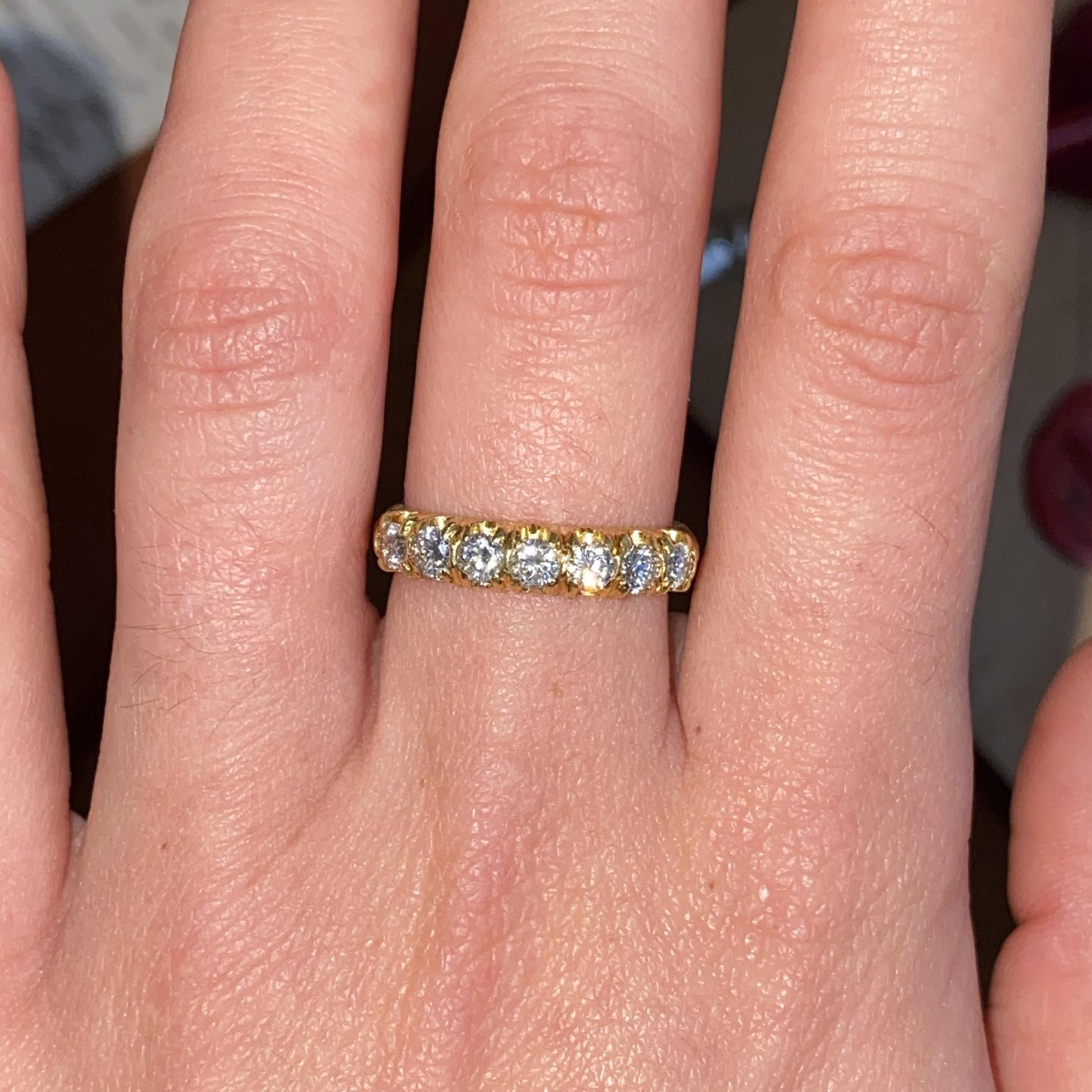 Rivière vintage in oro 18kt con 7 diamanti per ct 0,40 ca.