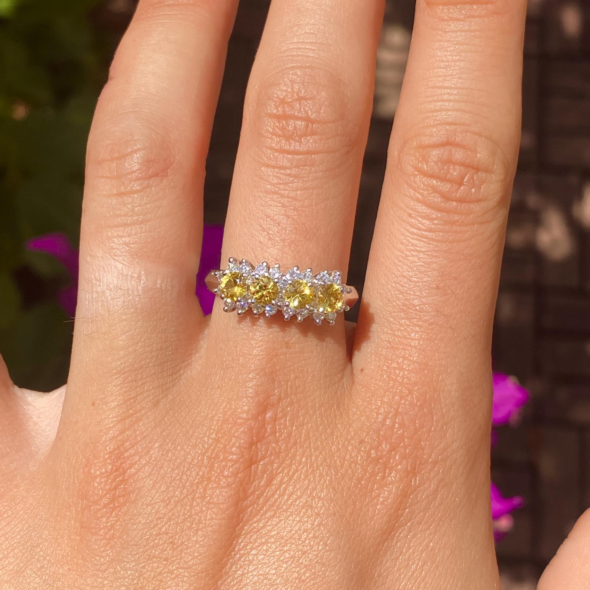 Rivière vintage in oro 18kt con zaffiri gialli 1,15 ca. e diamanti ct 0,45 ca.