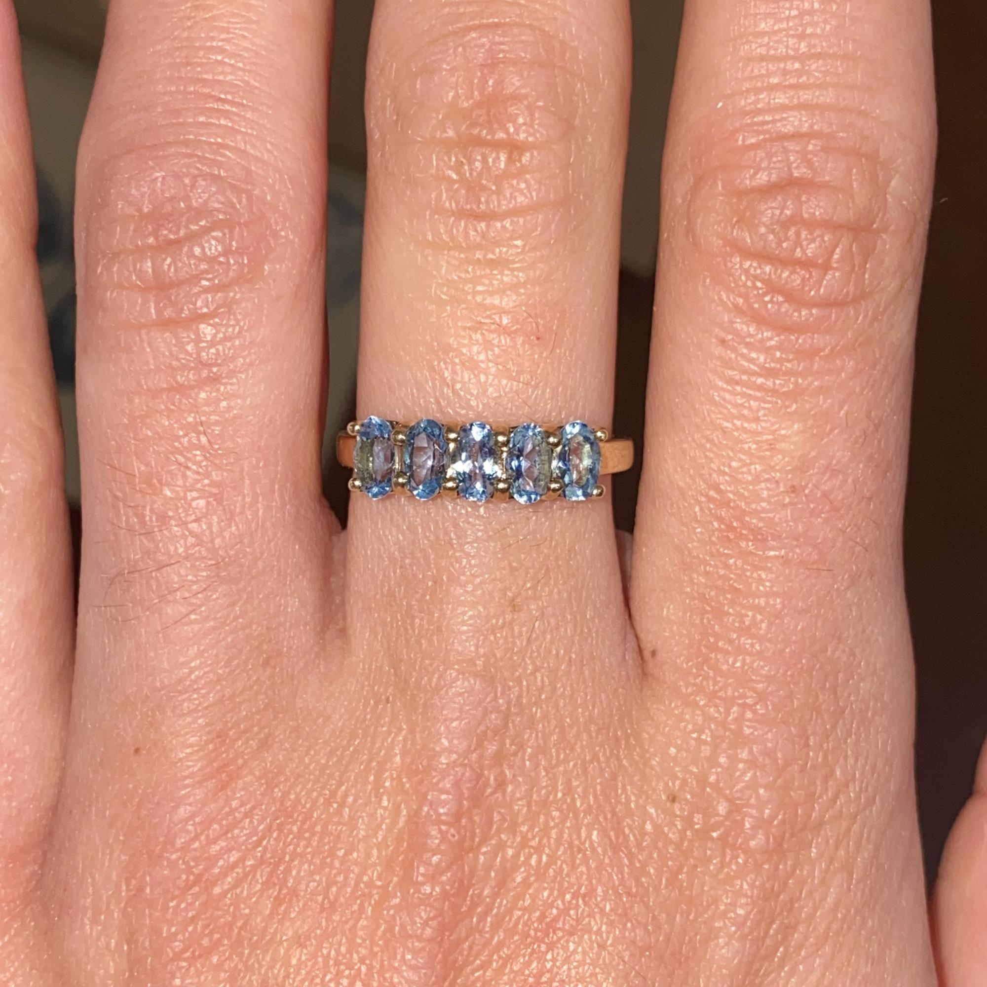 Rivière vintage in oro 9kt con topazi naturali ct 1,10 ca.